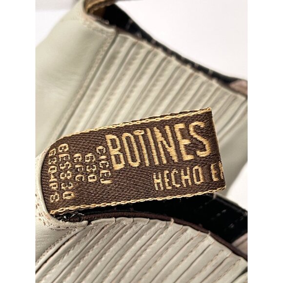 Lara La Espuela Botines Stone Leather Ankle Boots Men Size 8.5 Mexican Cowboy - Picture 13 of 16